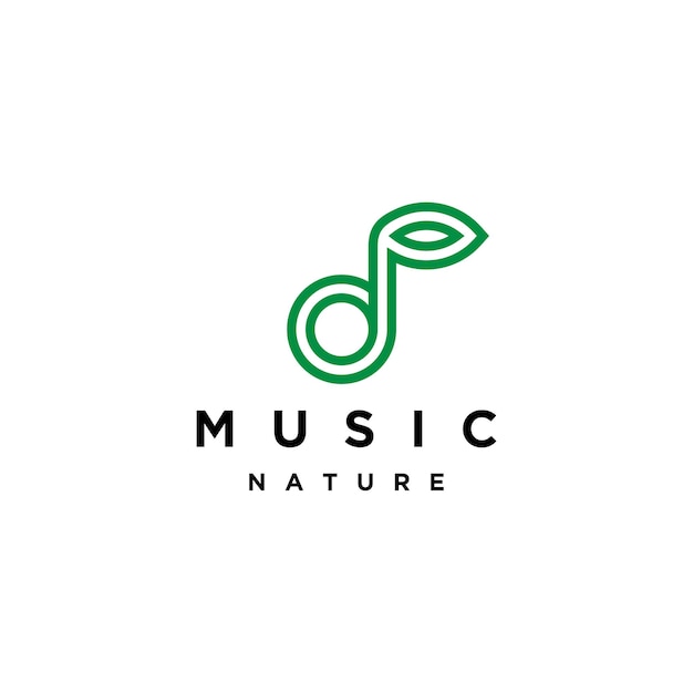 Modèle de conception d'icône de logo de feuille de musique