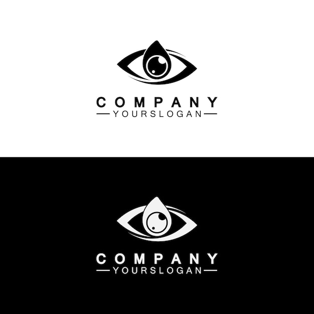 Modèle de conception d'icône de logo de goutte pour les yeux