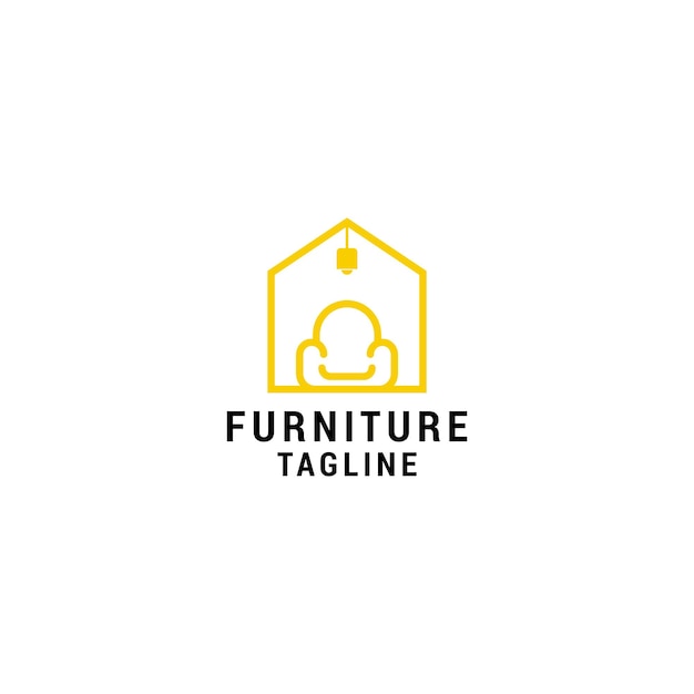 Modèle de conception d'icône de logo de meubles vecteur premium de luxe