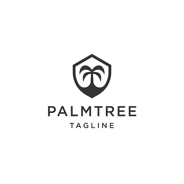 Modèle De Conception D'icône De Logo De Palmier Vecteur Plat