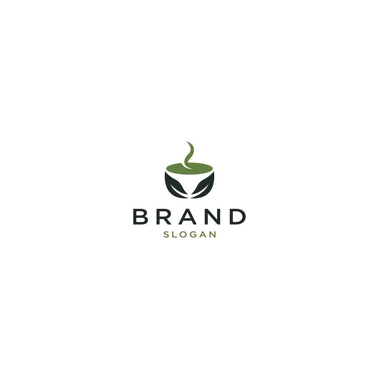 Vecteur modèle de conception d'icône de logo de tasse de thé nature
