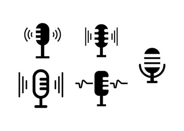 Modèle De Conception D'icône De Podcast De Micro Isolé Illustration