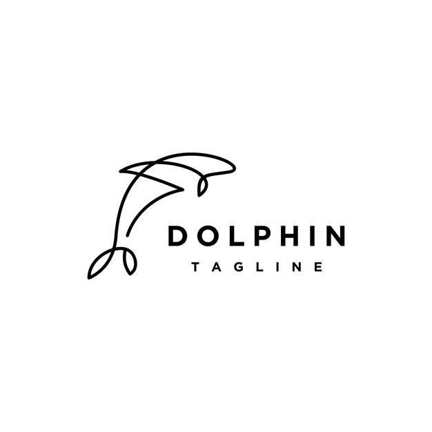 Modèle De Conception D'icône De Vecteur De Logo De Dauphin