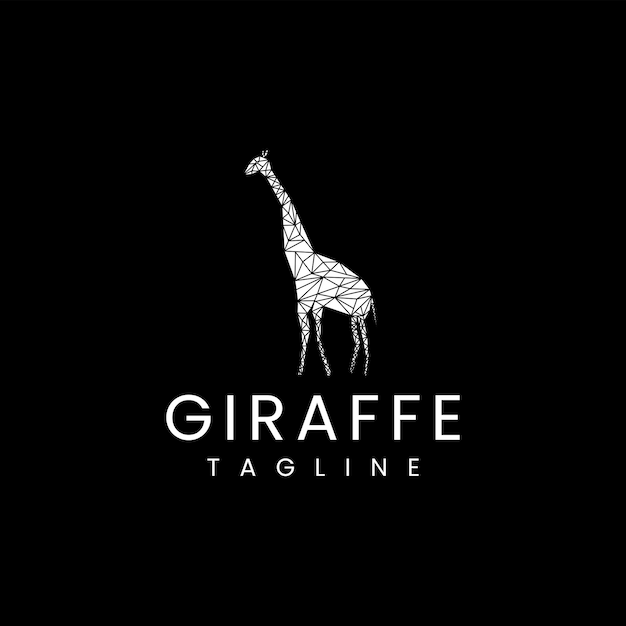 Modèle de conception d'icône de vecteur de logo polygonal géométrique de girafe