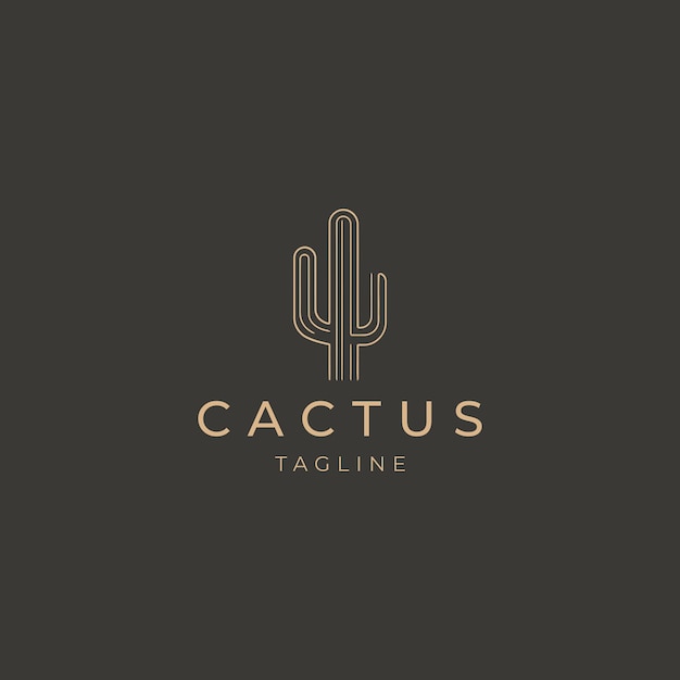 Vecteur modèle de conception d'icône vectorielle du logo du cactus