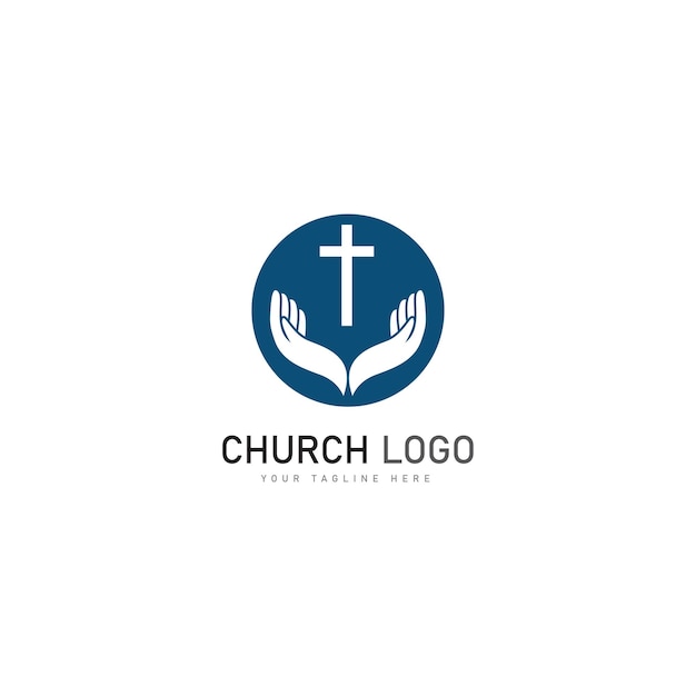 Modèle De Conception D'icône Vectorielle De Logo Chrétien D'église Symboles Chrétiens