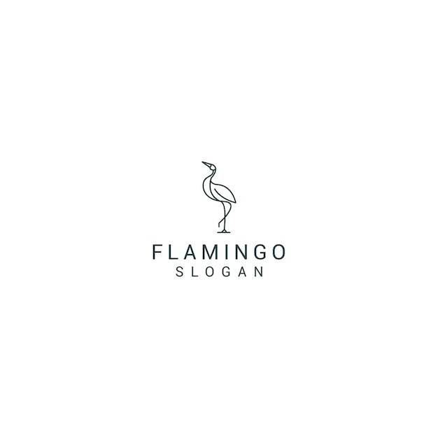 Modèle de conception d'icône vectorielle de logo polygonal géométrique Flamingo