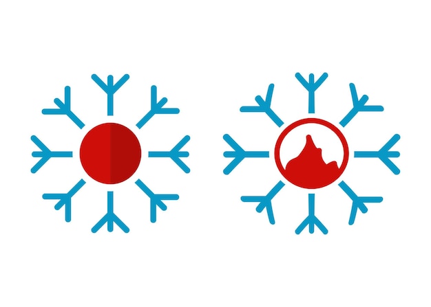 Modèle De Conception D'icônes Chaudes Et Froides Illustration Isolée