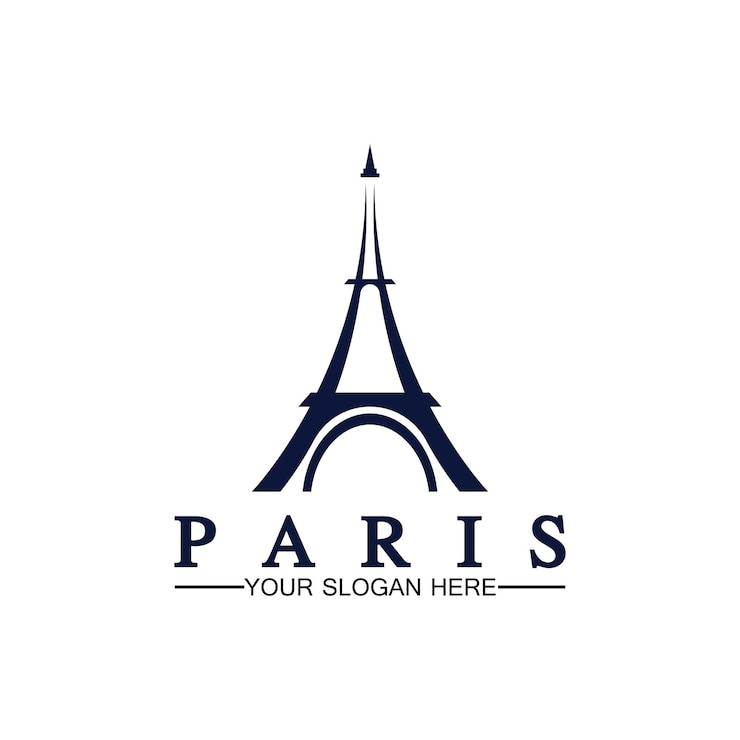 Vecteur modèle de conception d'illustrateur d'icône de vecteur de logo de tour de paris et d'eiffel