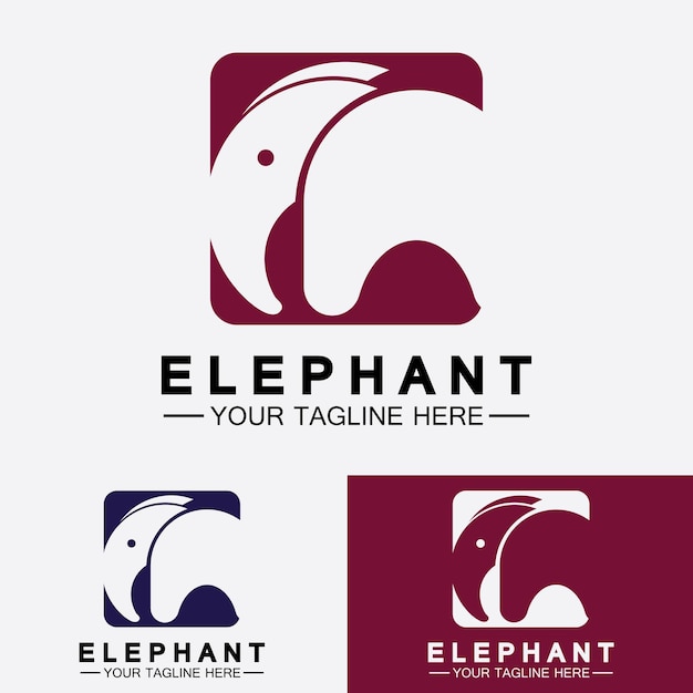 Modèle De Conception D'illustrateur Vectoriel De Logo D'éléphant