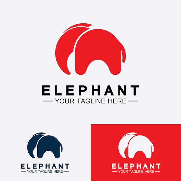 Modèle De Conception D'illustrateur Vectoriel De Logo D'éléphant