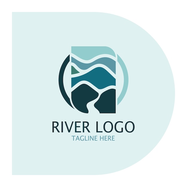 Modèle De Conception D'illustration D'icône De Vecteur De Logo De Rivière