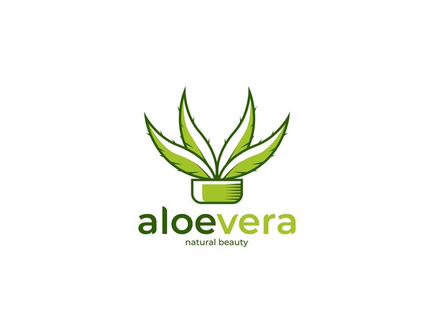 Modèle De Conception D'illustration De Logo D'aloe Vera