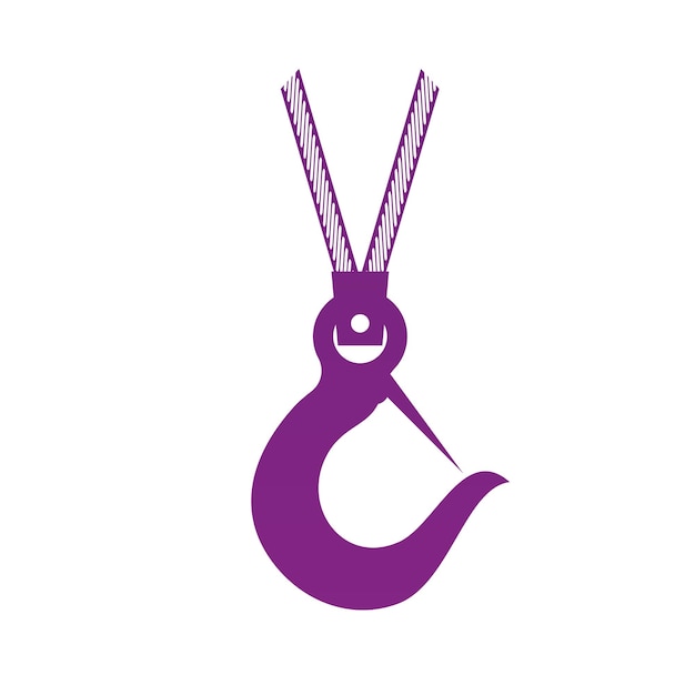Modèle de conception d'illustration vectorielle d'icône de logo de crochet de grue