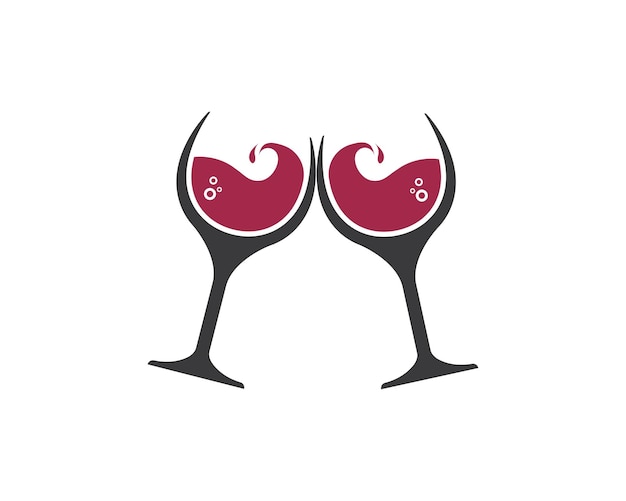 Modèle De Conception D'illustration Vectorielle D'icône De Logo De Verre à Vin