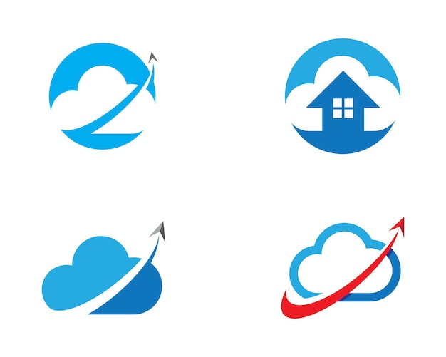 Modèle De Conception D'illustration Vectorielle D'icône De Nuage