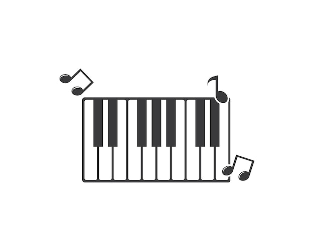 Modèle de conception d'illustration vectorielle d'icône de piano