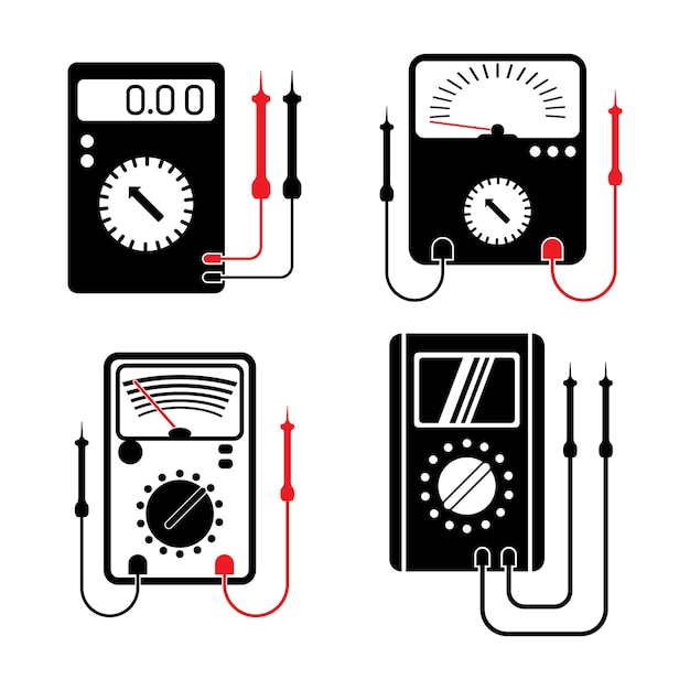Modèle de conception d'illustration vectorielle d'icône de testeur de tension