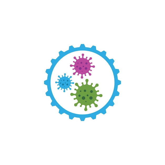 Modèle De Conception D'illustration Vectorielle D'icône De Virus Et De Bactéries