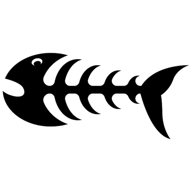 Modèle de conception d'illustration vectorielle de logo en arête de poisson