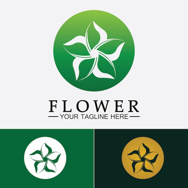 Modèle de conception d'illustration vectorielle de logo de fleur