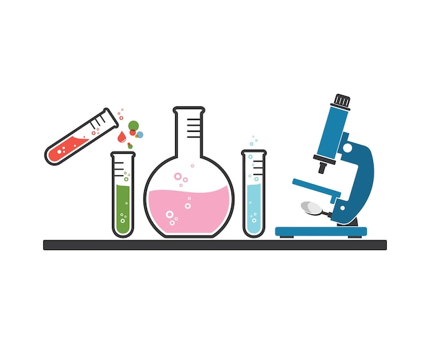 Modèle de conception d'illustration vectorielle de logo d'icône de laboratoire