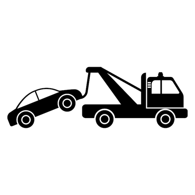 Modèle de conception d'illustration vectorielle de logo d'icône de voiture de remorquage