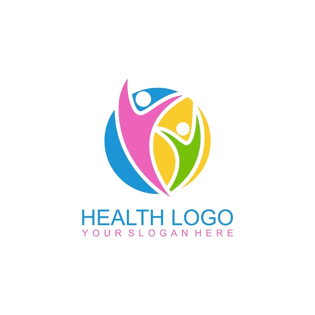 Modèle de conception d'illustration vectorielle de logo de personnes de santé