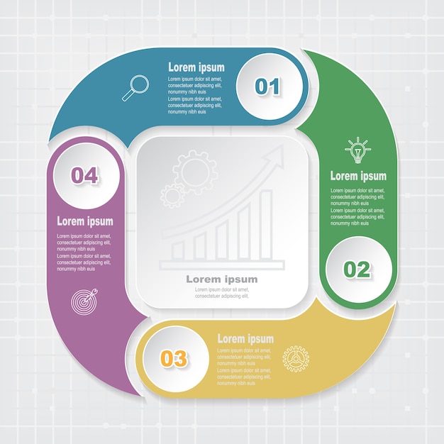 Modèle De Conception Infographie Avec 4 Options