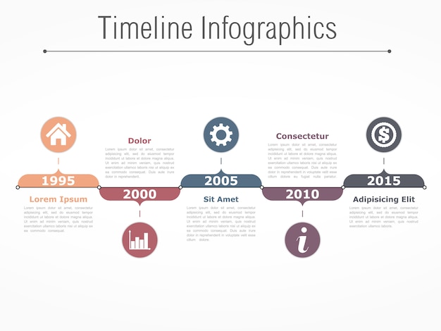 Modèle de conception infographie calendrier horizontal