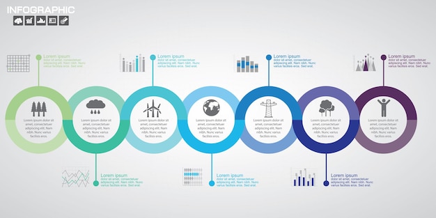 Modèle De Conception D'infographie De Chronologie Avec 10 Options De Diagramme De Processus Illustration Vectorielle Eps10