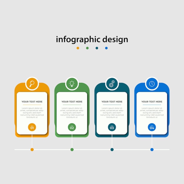 Modèle De Conception D'infographie De La Chronologie Des étapes Vecteur Premium