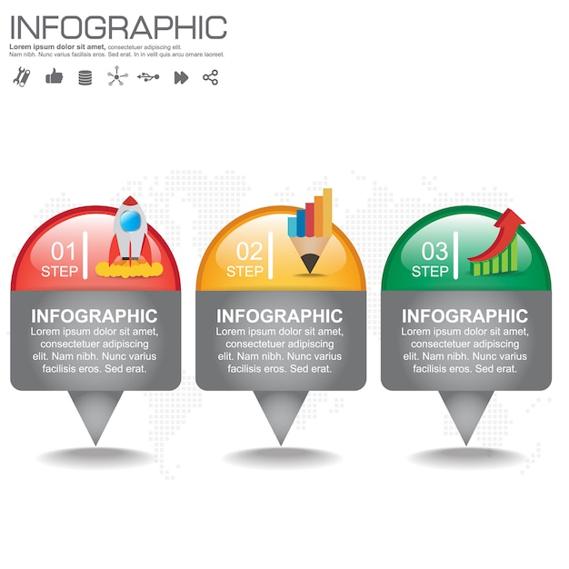 Modèle De Conception Infographie Chronologie Avec Options, Diagramme De Processus.