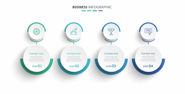 Modèle de conception d'infographie d'entreprise avec 4 options ou étapes