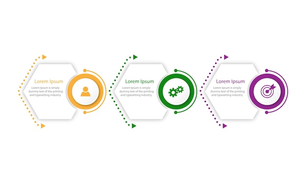 Modèle De Conception D'infographie D'entreprise Vecteur Avec Icônes Et 3 Options Ou étapes