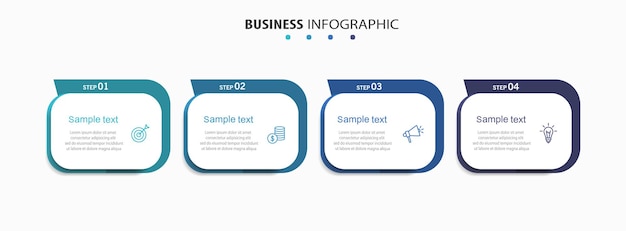 Vecteur modèle de conception d'infographie avec des icônes et 4 options ou étapes