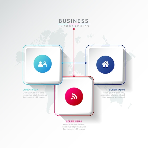 Modèle De Conception Infographie Illustration Vectorielle Informations Marketing Avec 3 Options Ou étapes