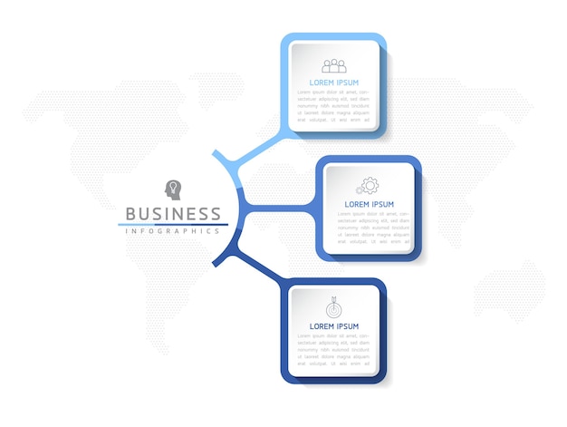 Modèle De Conception Infographie Illustration Vectorielle Informations Marketing Avec 3 Options Ou étapes