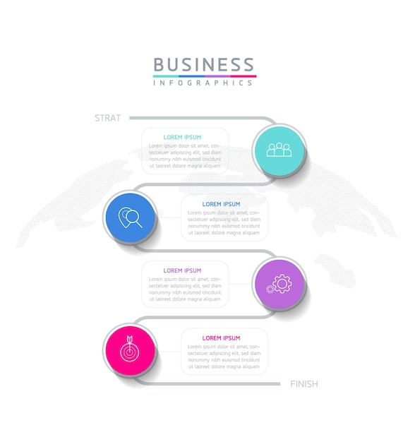 Modèle De Conception D'infographie D'illustration Vectorielle Informations Marketing Avec 4 Options Ou étapes