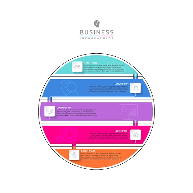 Modèle De Conception Infographie Illustration Vectorielle Informations Marketing Avec 5 Options Ou étapes