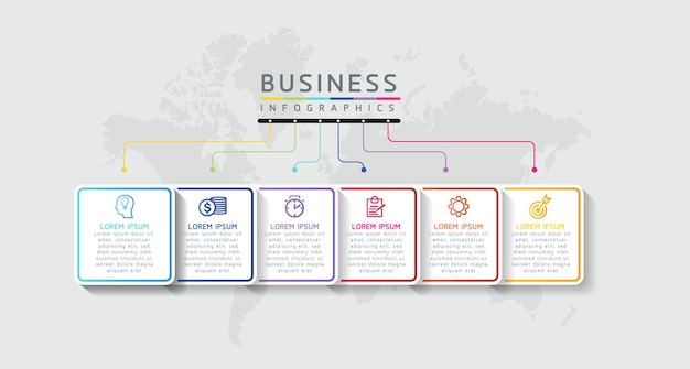 Modèle De Conception Infographie Illustration Vectorielle Informations Marketing Avec 6 Options Ou étapes