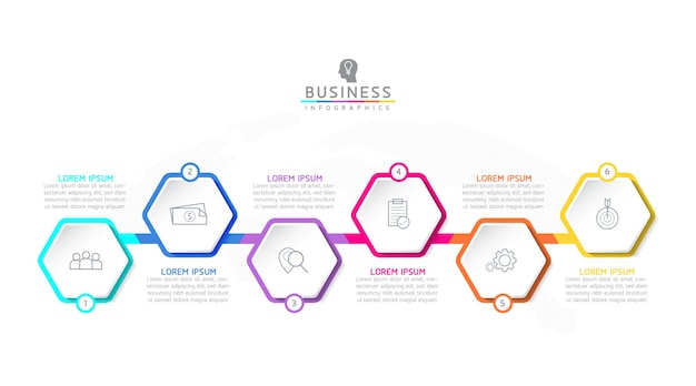 Modèle De Conception Infographie Illustration Vectorielle Informations Marketing Avec 6 Options Ou étapes