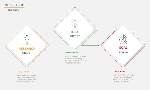 Modèle De Conception D'infographie Vectorielle Avec 3 Options Ou étapes