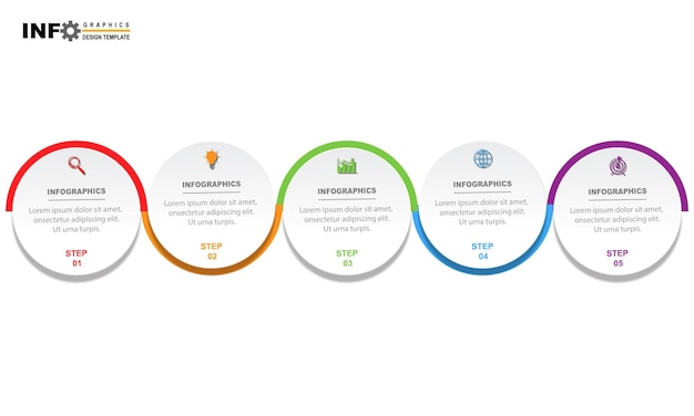 Modèle De Conception D'infographie Vectorielle Avec 5 Options Ou étapes