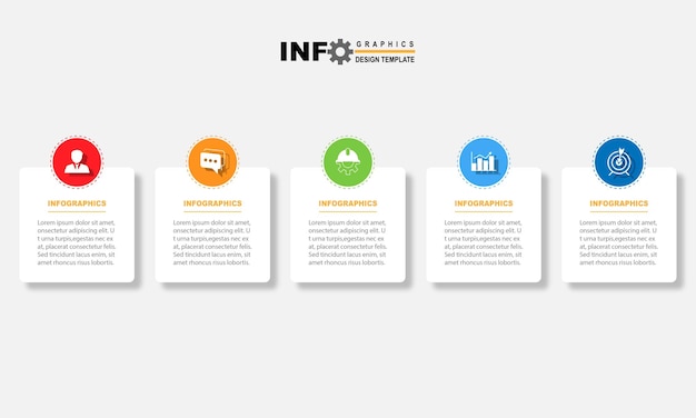 Modèle De Conception D'infographie Vectorielle Avec 5 Options Ou étapes