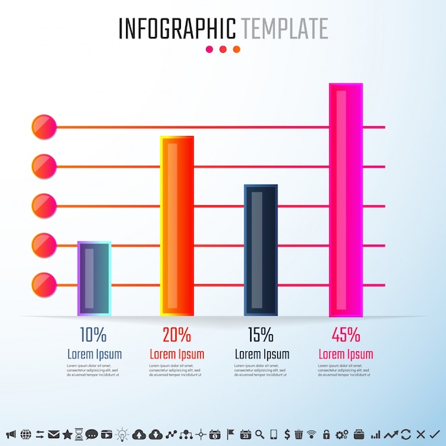 Vecteur modèle de conception d'infographie