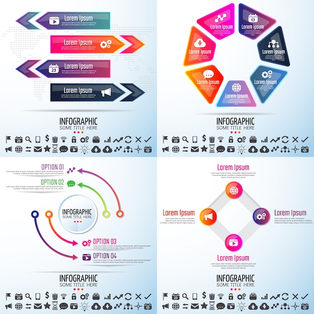 Vecteur modèle de conception d'infographies