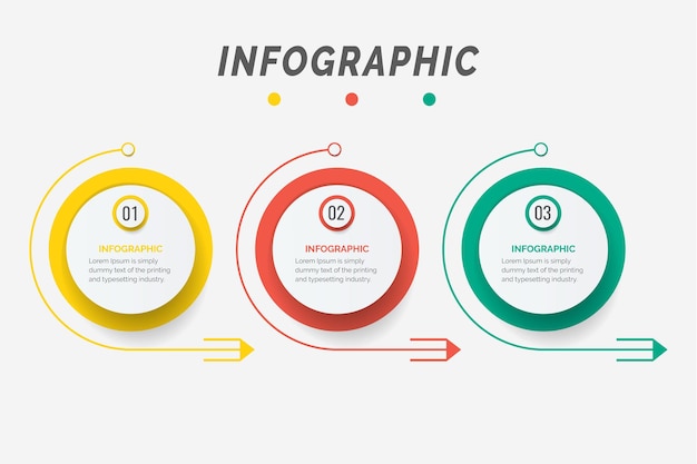 Modèle de conception infographique avec 3 options ou étapes