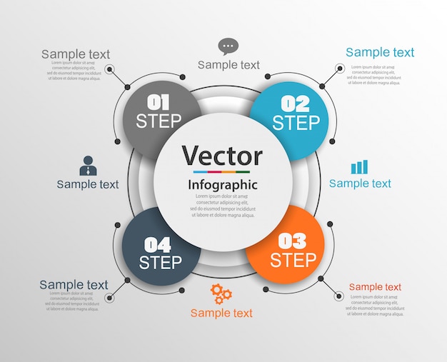 Modèle De Conception Infographique Avec 4 Options Ou étapes