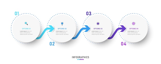 Modèle De Conception Infographique Avec 4 Options Ou étapes.